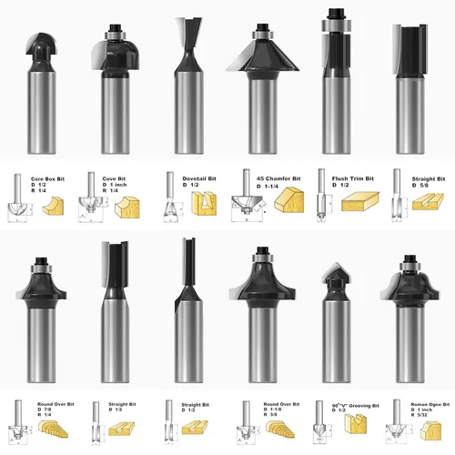 Miniatura 2 de Juego de brocas fresadoras de carburo de tungsteno con vástago de 1/2 pulgada