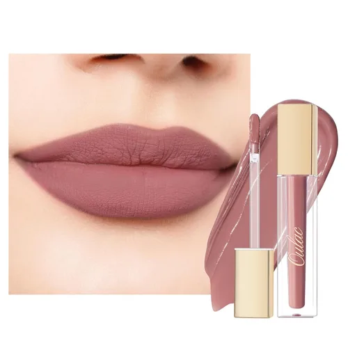 Miniatura 30 de Oulac Lápiz labial rojo líquido mate para mujer, lápiz labial de larga duración, impermeable, sin transferencia, fórmula cremosa de alta 【M08 1000
