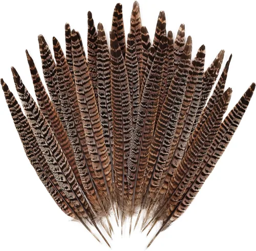 Miniatura 14 de MAOFENG 12 plumas naturales femeninas de cuello de anillo, plumas de faisán de 6 a 8 pulgadas, 5.9-7.9 in para manualidades, bodas, fiestas