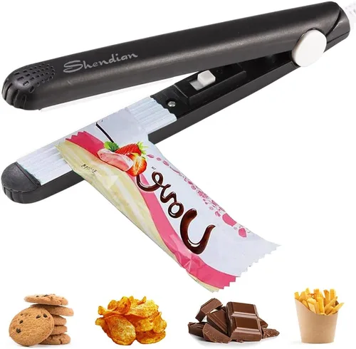 Mini Sellador de Bolsas de Chips - Sellador de Calor Portátil Pequeño, Sellador de Cocina Reutilizable de Mano para Almacenamiento de Alimentos,