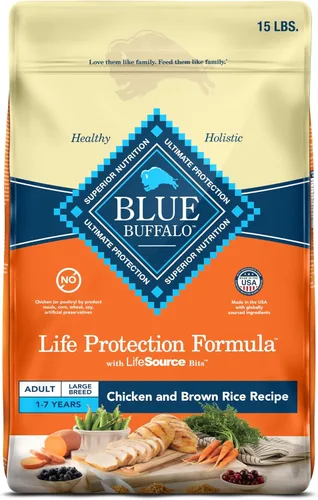Blue Buffalo Life Protection Formula Large Breed Adult Dry Dog Food, promueve la salud de las articulaciones y los músculos magros, hecho con