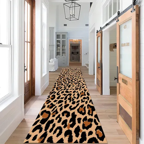 Miniatura 61 de Alfombra de pasillo con estampado de tigre, 2 x 10 pies, alfombra de rayas con estampado de piel de animal, alfombra interior a rayas blancas y 5