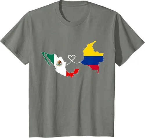 Miniatura 81 de Camiseta Half Colombian Half Mexican Flag Map DNA Mexico Colombia