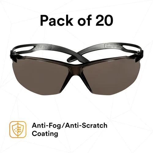 Miniatura 2 de 3M Gafas de seguridad, SecureFit Serie 500, paquete de 20, ANSI Z87 con clasificación de impacto, patillas de trinquete ajustables, gafas