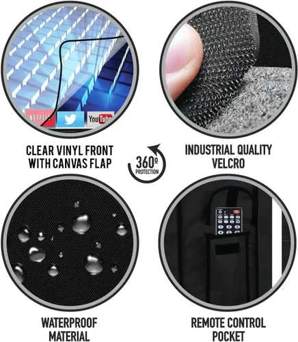 Miniatura 6 de Funda de TV para exteriores con parte delantera transparente, protector universal resistente a la intemperie para TV de 40 a 42 pulgadas, se adapta