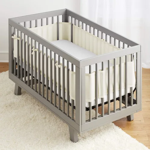 Miniatura 2 de Forro transpirable de malla para cunas de tamaño completo de BreathableBaby, malla clásica de 3mm, ecru natural (Tamaño 4FS cubre 3 o 4 lados)