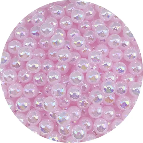 Miniatura 8 de Jmassyang 200 cuentas de perlas brillantes de 0.394 pulgadas (0.394 in), color AB, redondas, de plástico, acrílico, espaciador, manualidades