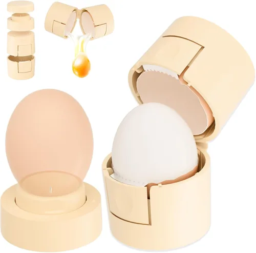 Abridor de cáscaras de huevo 2 en 1 mejorado, pelador de huevos duros con perforador, lindo separador de huevos para huevos crudos, herramienta de