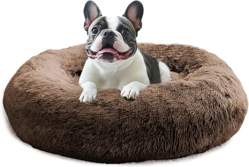 Miniatura 24 de JOLLYVOGUE Cama Calmante para Perros Pequeños - Cama para Perros Pequeños en Forma de Dona Lavable de 23 Pulgadas para Gatitos y Cachorros, Camas