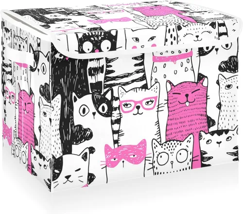 Miniatura 22 de CaTaKu Contenedores grandes de tela con tapas, cajas de almacenamiento de bastones de caramelo de Navidad con asas para organizar la ropa, cubos