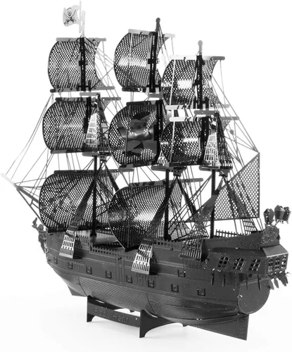 Miniatura 2 de Rompecabezas de metal tierra 3D negro perla barco piratas del Caribe rompecabezas de metal modelo kits para adultos nivel moderado 5.8 x 1.8 x 4.5 in