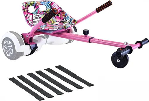 Miniatura 9 de Eco-Friendly Hoverboard Seat Attachment Colorful Printed Seat, Swivel Wheel & Adjustable Length, Fits 6.5", 8", 8.5" & 10" Hoverboards for Kids &