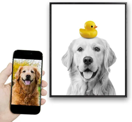 Miniatura 26 de Fotos personalizadas de mascotas en lienzo para pared Arte de baño personalizado Lindo perro gato en bañera Impresiones, divertidos animales Foto
