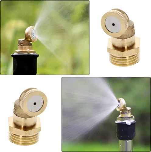 Miniatura 5 de MroMax Boquilla de pulverización de nebulización, 1/4BSPF latón 1 agujero rociadores de jardín conector de riego montaje 2 piezas