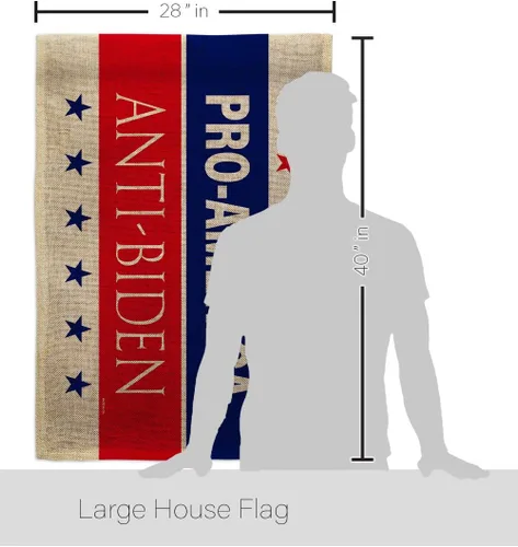 Miniatura 2 de Bandera de la casa de arpillera anti Biden de Estados Unidos, presidente político, demócrata, republicano, fiesta del té de Estados Unidos, pancarta