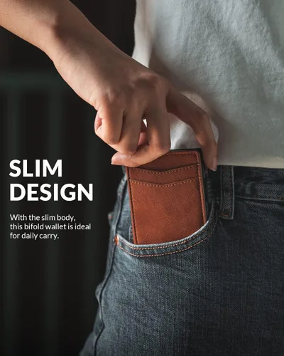 Miniatura 31 de VULKIT Billeteras delgadas para hombre, con bloqueo RFID, diseño minimalista con capacidad para hasta 11 tarjetas, Negro -, Minimalista