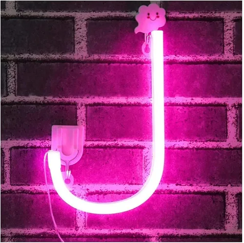 Miniatura 39 de Letrero de neón, letras de neón, letras del alfabeto de neón iluminadas, letras con luces LED, letras de marquesina iluminadas, batería, USB, rosa