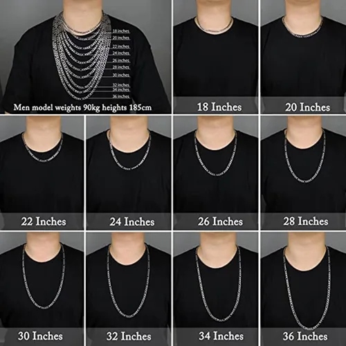 Miniatura 4 de SANNYRA Figaro - Collar de cadena de acero inoxidable para hombres y mujeres