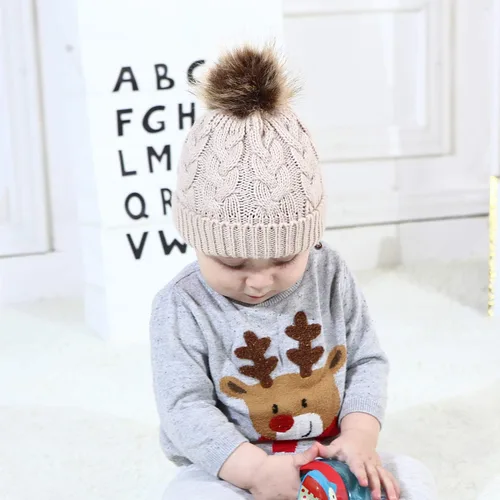 Miniatura 9 de Gorro de invierno para niñas pequeñas Zando, con pompones, gorras tejidas para bebés y niños