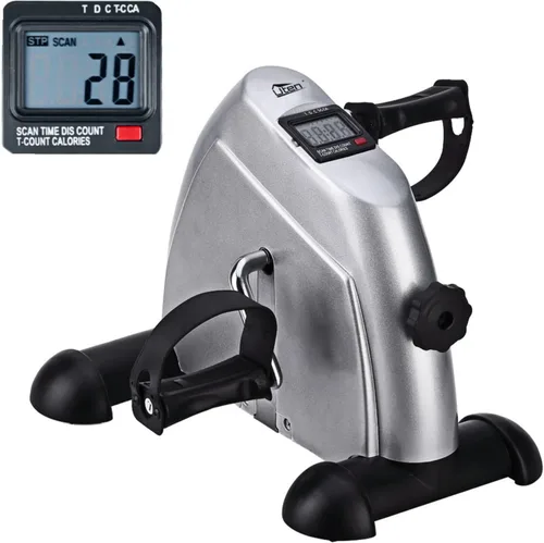 Miniatura 8 de Mini bicicleta de ejercicio, ejercitador de pedal de bicicleta Uten para debajo del escritorio, ejercitador de peddler Blanco