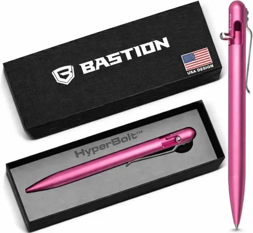 BASTION® Bolígrafo de Acción de Perno Delgado de Lujo, Bolígrafo EDC de Aluminio Ligero con Punta Fina, Bolígrafo Profesional para Escuela y Trabajo