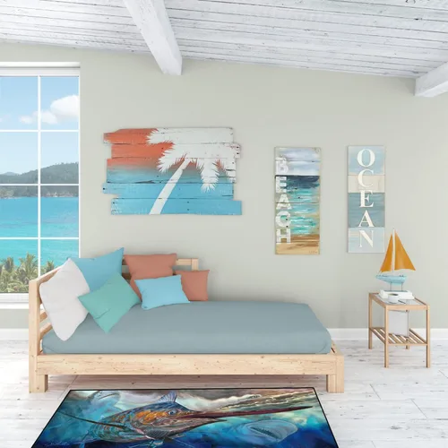 Miniatura 5 de Caroline's Treasures JMA2000HRM2858 Running The Guantlet Blue Marlin - Tapete para interiores y exteriores, 28 x 58 pulgadas