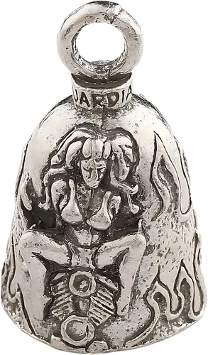 Miniatura 17 de Guardian Bell Good Luck Bell w/Keyring & Black Velvet Bag Motorcycle Bell Lead-Free Pewter Made in USA Phoenix Biker