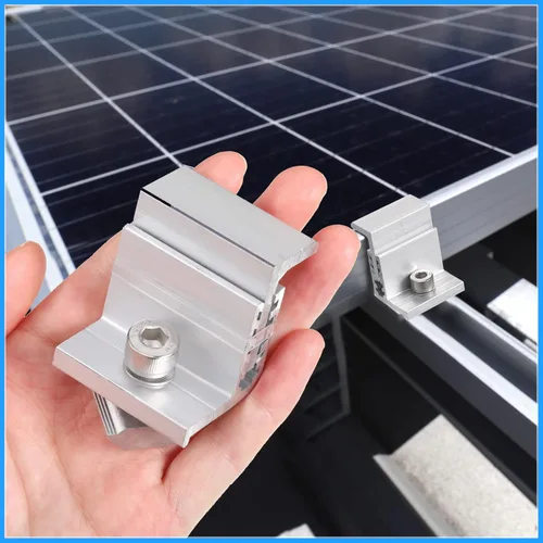 Miniatura 5 de Soporte de panel solar de 1.06 pulgadas de aluminio con soportes de montaje, abrazaderas de 1.260-1.969 in, abrazaderas ajustables para panel