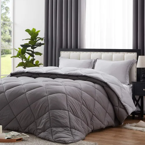 Miniatura 21 de NexHome - Juego de edredón individual Sage & Beige, juego de edredón reversible de 2 piezas, ligero, de plumón alternativo, juego de ropa de cama
