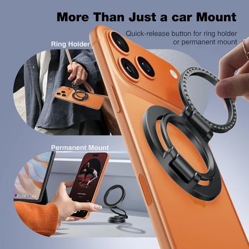 Miniatura 2 de GolbinBox Soporte de teléfono para automóvil MagSafe [rotación de 360°] soporte de automóvil para iPhone con diseño de metal, soporte plegable