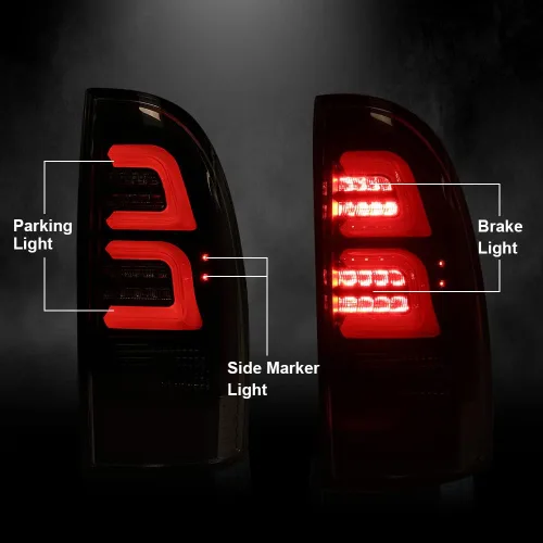 Miniatura 4 de G-PLUS Luces traseras LED montaje de la lámpara de freno trasero tubo bar Fit Toyota Tacoma 2005-2015 luces traseras de estacionamiento cromo