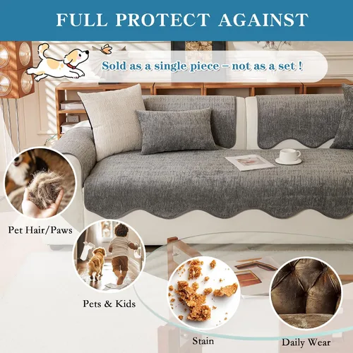 Miniatura 3 de MYSKY HOME Funda para Sofá de Perro, Fundas para Sofá Seccional, Fundas para Sofá de 4 Cojines Apto para Mascotas, Funda de Sofá Lavable, Protector