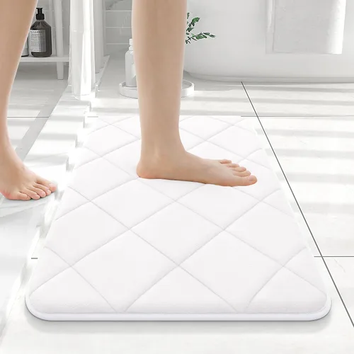 Miniatura 49 de OLANLY Tapete de baño de espuma viscoelástica de 24 x 16 pulgadas, ultra suave y absorbente, lavable a máquina, cómodo tapete de baño para suelo