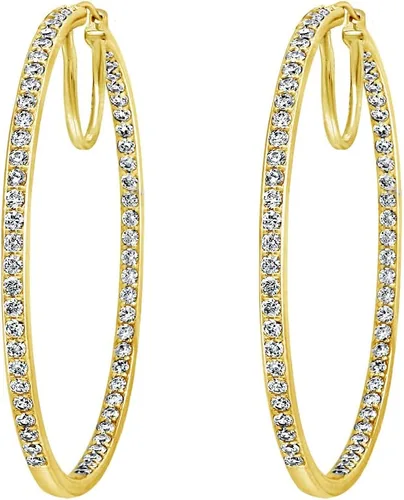Miniatura 4 de Tienda Essentials Aretes redondos de plata de ley con circonita cúbica Infinite Elements (7 cttw), (anteriormente colección Tienda)