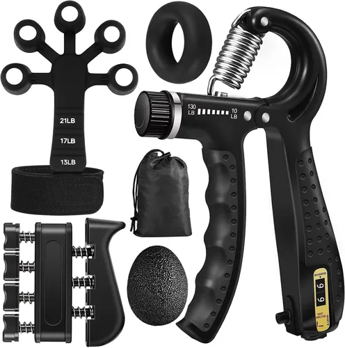 Kit de entrenamiento de fuerza de agarre (paquete de 5), fortalecedor de agarre y antebrazo, fortalecedor de dedos, agarre de mano de resistencia