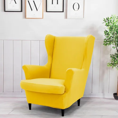 Miniatura 9 de Morbuy Funda para silla Wingback, 2 piezas, lavable, elástica, con respaldo de ala, fundas para silla con brazos para sala de estar, dormitorio
