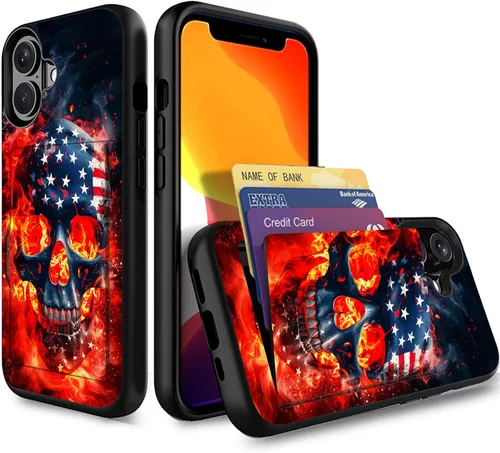 Miniatura 145 de Funda para iPhone Air, funda tipo cartera con ranura para tarjeta oculta, a prueba de golpes, TPU y PC, funda protectora de doble capa para iPhone