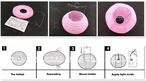 Miniatura 4 de Linterna de papel redonda plegable reutilizable, estilo chino/japonés, colgante, cubierta de lámpara para jardín, fiesta de cumpleaños, suministros