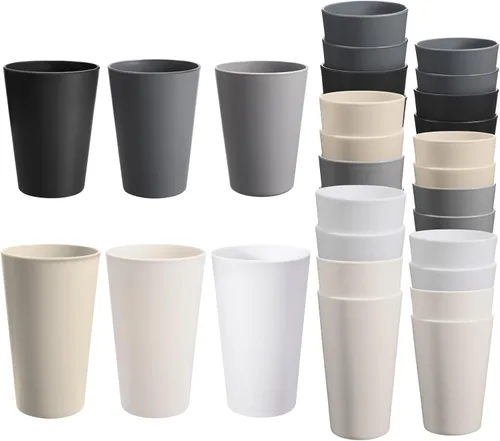 Miniatura 22 de Juego de 24 vasos de plástico irrompibles, vasos de plástico reutilizables de 20 onzas, vasos de agua apilables, vaso para beber para cocina