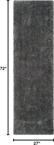 Miniatura 2 de SAFAVIEH Luxe Shag Collection - Alfombra de pasillo, 2 pies 3 pulgadas x 6 pies, color gris, glamour hecho a mano, 3.2 pulgadas de grosor, ideal