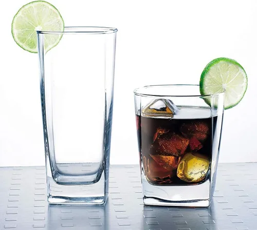 Miniatura 6 de Juego de 8 Vasos para Beber de Uso Diario, Cristalería de Cocina para Cóctel, Café Helado, Cerveza, Té Helado, Vino, Whisky, Agua, 4 Vasos Altos