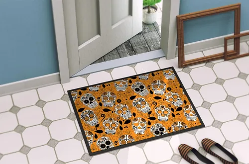 Miniatura 4 de Caroline's Treasures BB5127MAT - Tapete con diseño de calavera india, 18 x 27 pulgadas, para interiores y exteriores, antideslizante, lavable