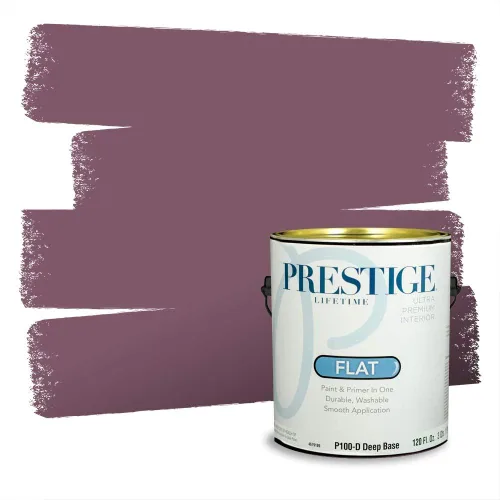Miniatura 412 de Prestige Paints Pintura exterior e imprimación en uno, 1 galón, plano, coincidencia comparable de Valspar* Amber Rose*