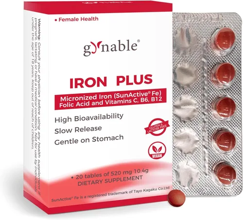 Suplemento de hierro suave para mujeres con anemia: píldoras de hierro de liberación lenta clínicamente demostradas para apoyar el hierro prenatal