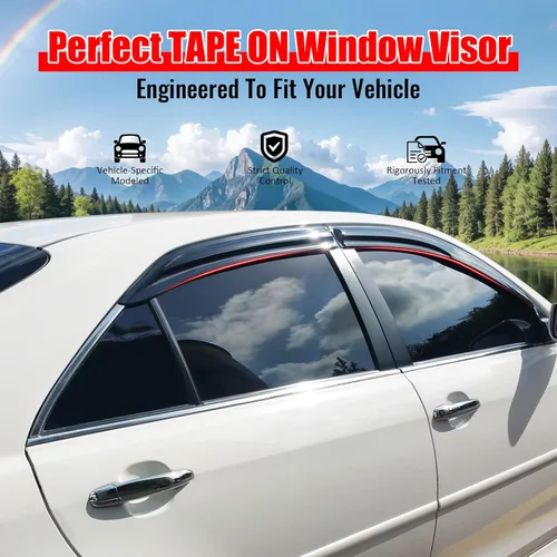Miniatura 2 de IKON MOTORSPORTS - Viseras de ventana compatibles con Toyota Camry 2007-2011, deflectores de viento Aero JDM ahumados, 2008 2009 2010
