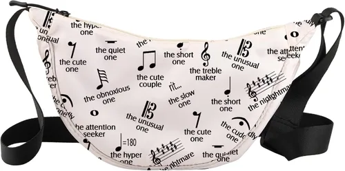 Miniatura 9 de VAMSII Divertida bolsa de mano con notas musicales para profesores, productores, amantes, banda de lona con tema de notas musicales