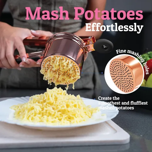 Miniatura 2 de PriorityChef - Prensa de papas grande de 15 onzas, de acero inoxidable resistente, herramienta de cocina, prensa y triturado para un puré de papas