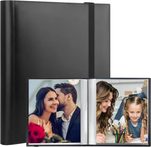 Álbum de fotos de 6 x 8 pulgadas, álbum de fotos de 6 x 8 pulgadas con capacidad para 64 imágenes, carpeta de arte para fotos de 6 x 8, álbumes de