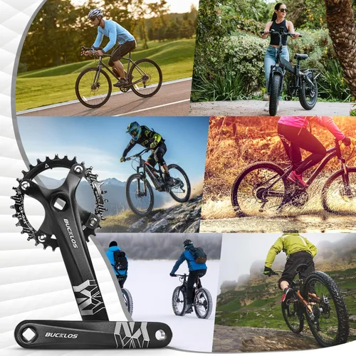 Miniatura 6 de BUCKLOS MTB Juego de Bielas de Bicicleta de Montaña de Una Sola Velocidad con Taper Cuadrado - 170mm Juego de Bielas con 104BCD 32/34/36/38/40/42T