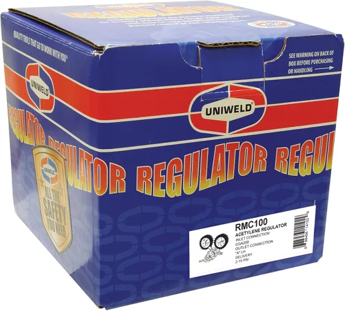 Miniatura 6 de Uniweld Regulador de acetileno de la serie Centurion RMC100 con conexión de salida "A" y entrada de 200 CGA